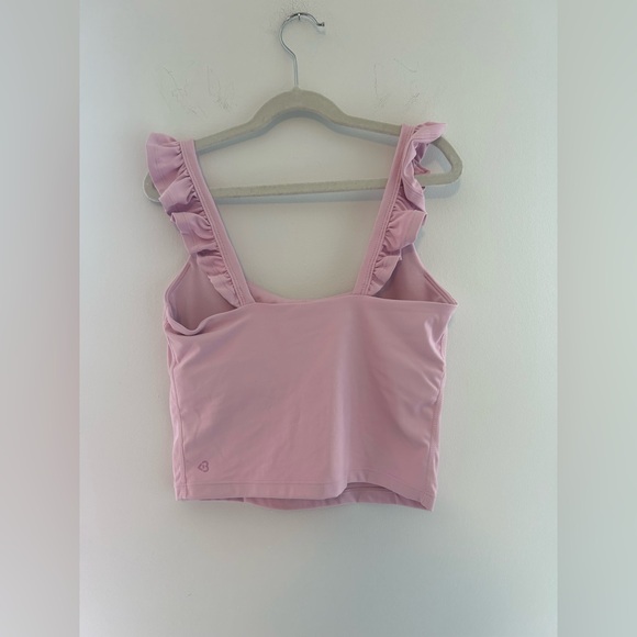 Pink Ruffle Strap Tank Top - Picture 2 of 3